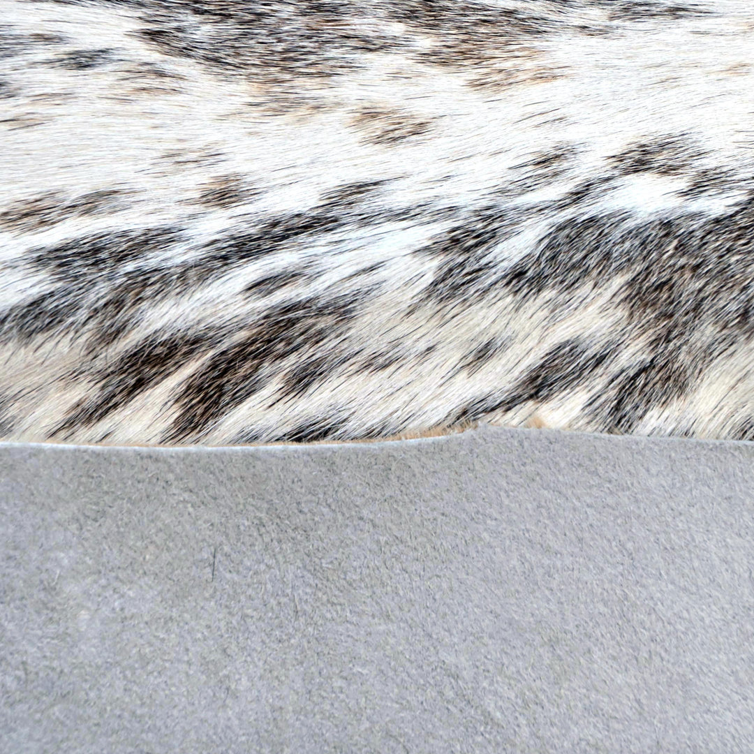 Speckled Brown & White Cowhide Rug 4X4.5 FT