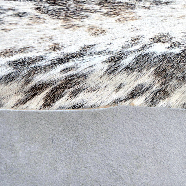 Speckled Brown & White Cowhide Rug 4X4.5 FT