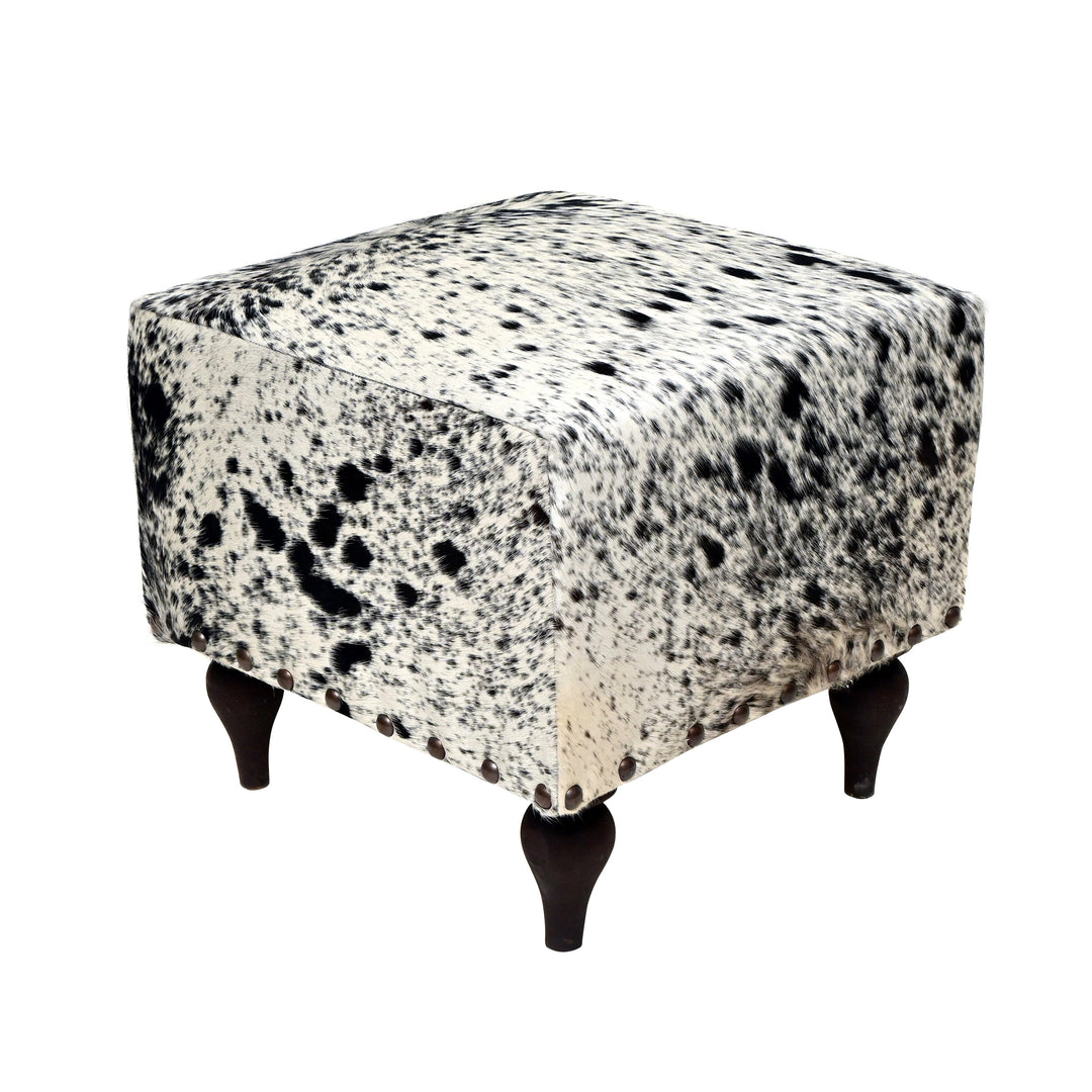 Natural Cowhide Ottoman Stool