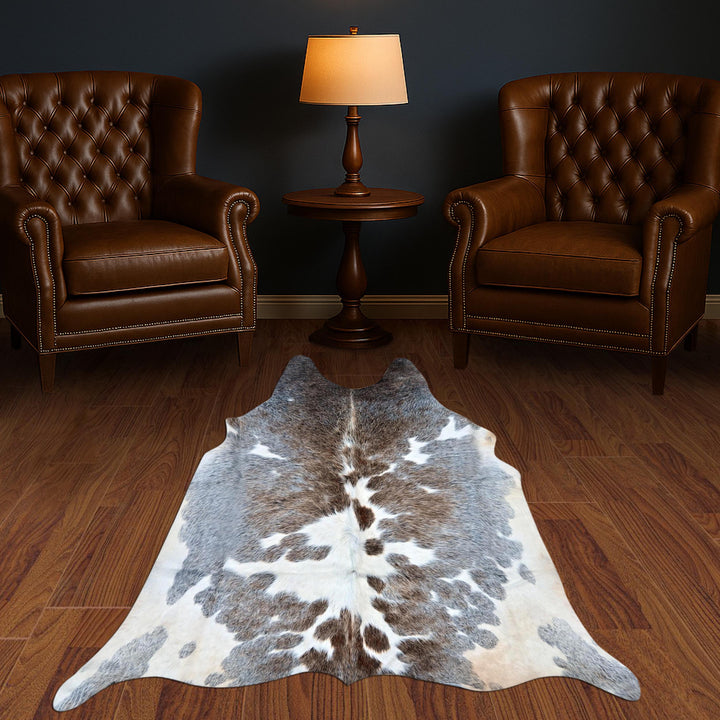 Grey Speckled Cowhide Rug 4x4 FT