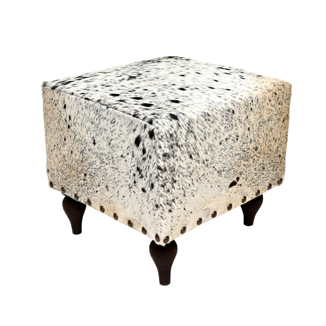 Natural Cowhide Ottoman Stool