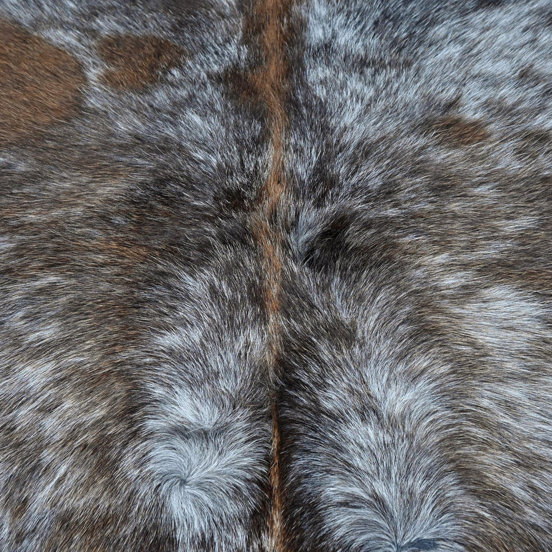 Dark Speckled Brindle Cowhide Rug 4X4.5 FT