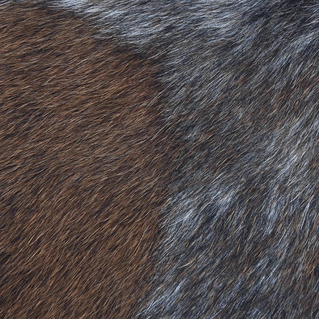 Dark Speckled Brindle Cowhide Rug 4X4.5 FT