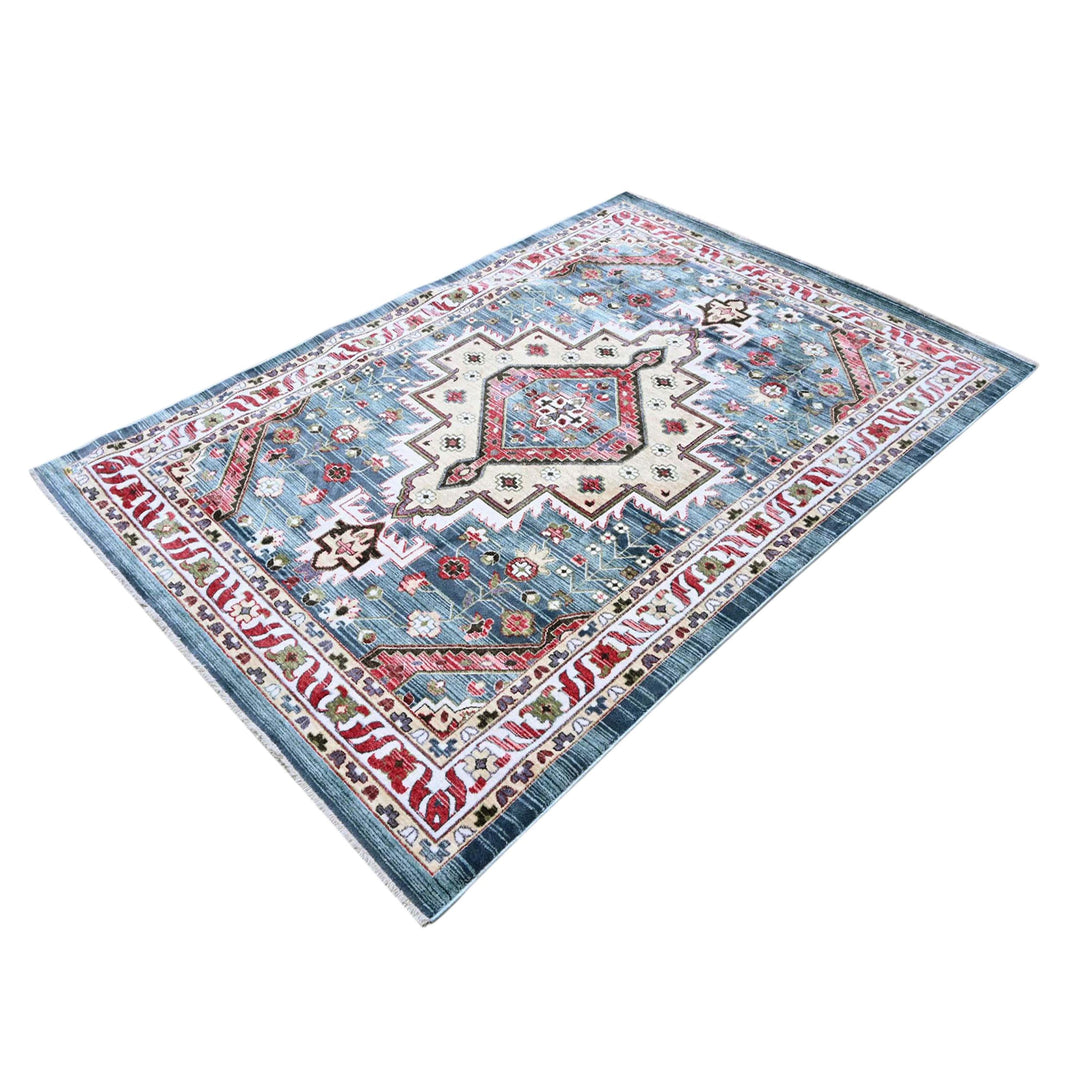 Green traditional Floral Turkish Rug 5X8 ft