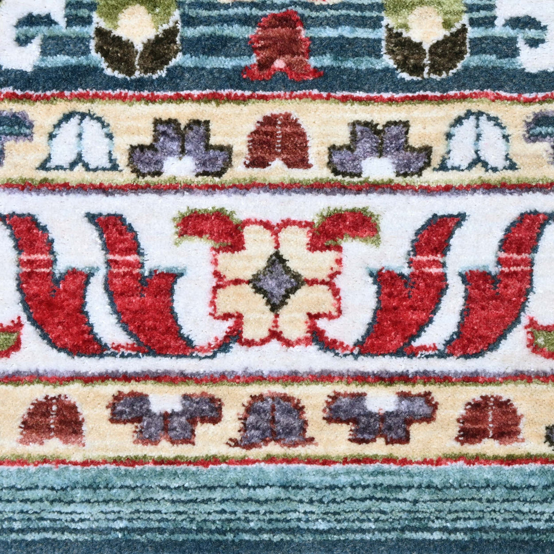 Green traditional Floral Turkish Rug 5X8 ft