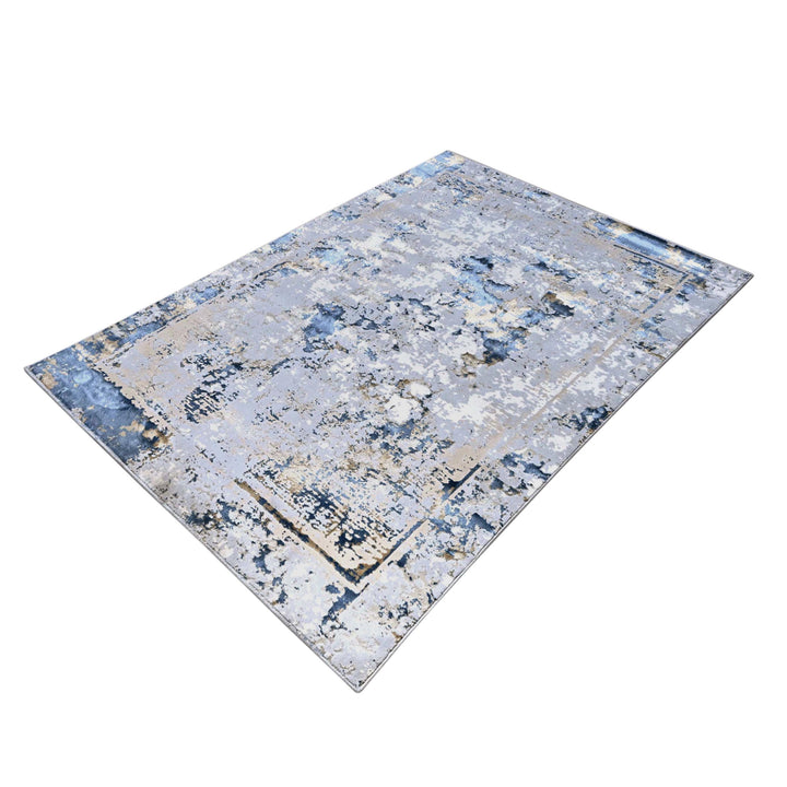 Grey Abstract Turkish Rug 5X8 ft