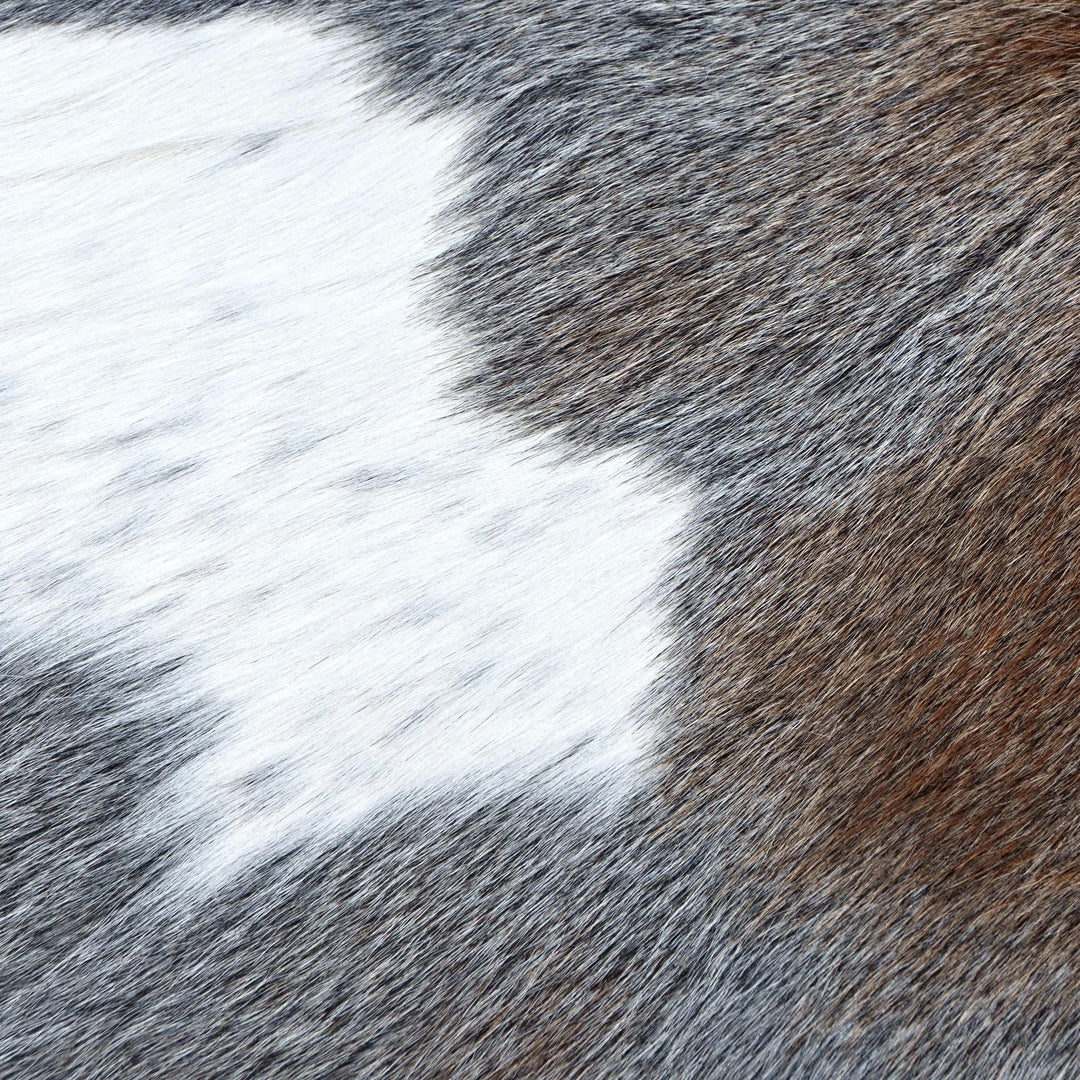 Grey & Brown Brindle Cowhide 4.5X5 FT