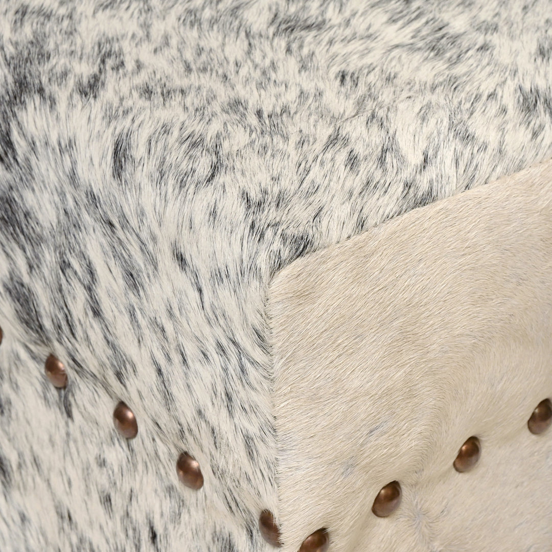 Natural Cowhide Ottoman Stool