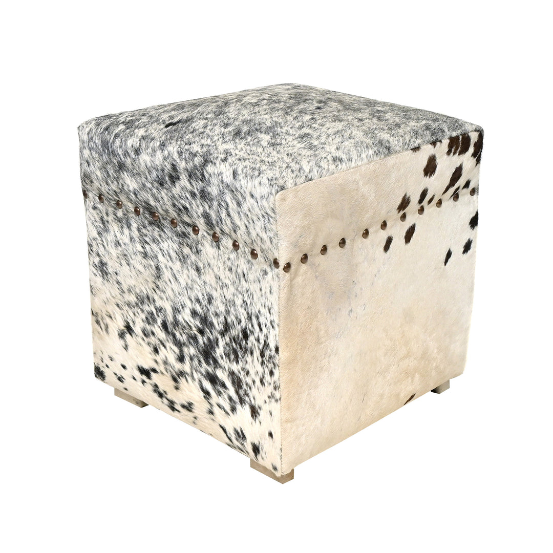 Natural Cowhide Ottoman Stool
