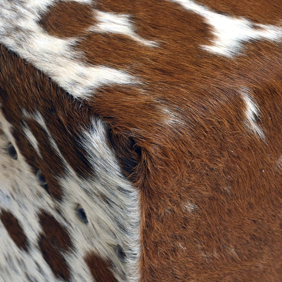 Natural Cowhide Ottoman Stool