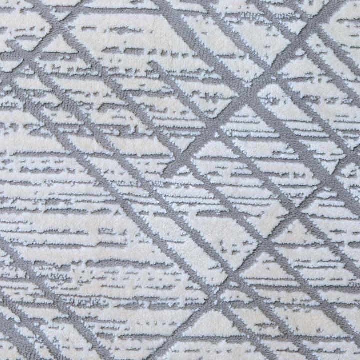 Grey Geometric Turkish Rug 5X8 ft