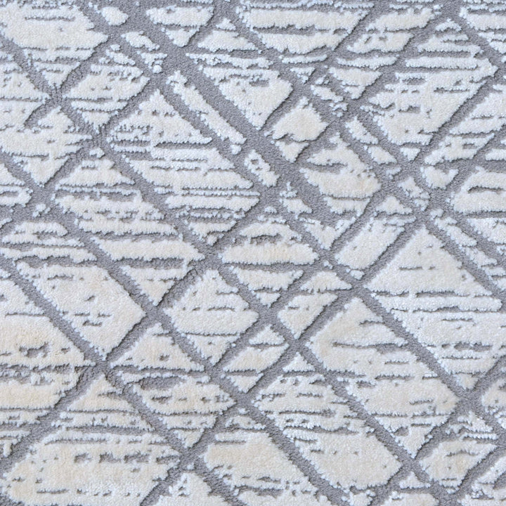 Grey Geometric Turkish Rug 5X8 ft