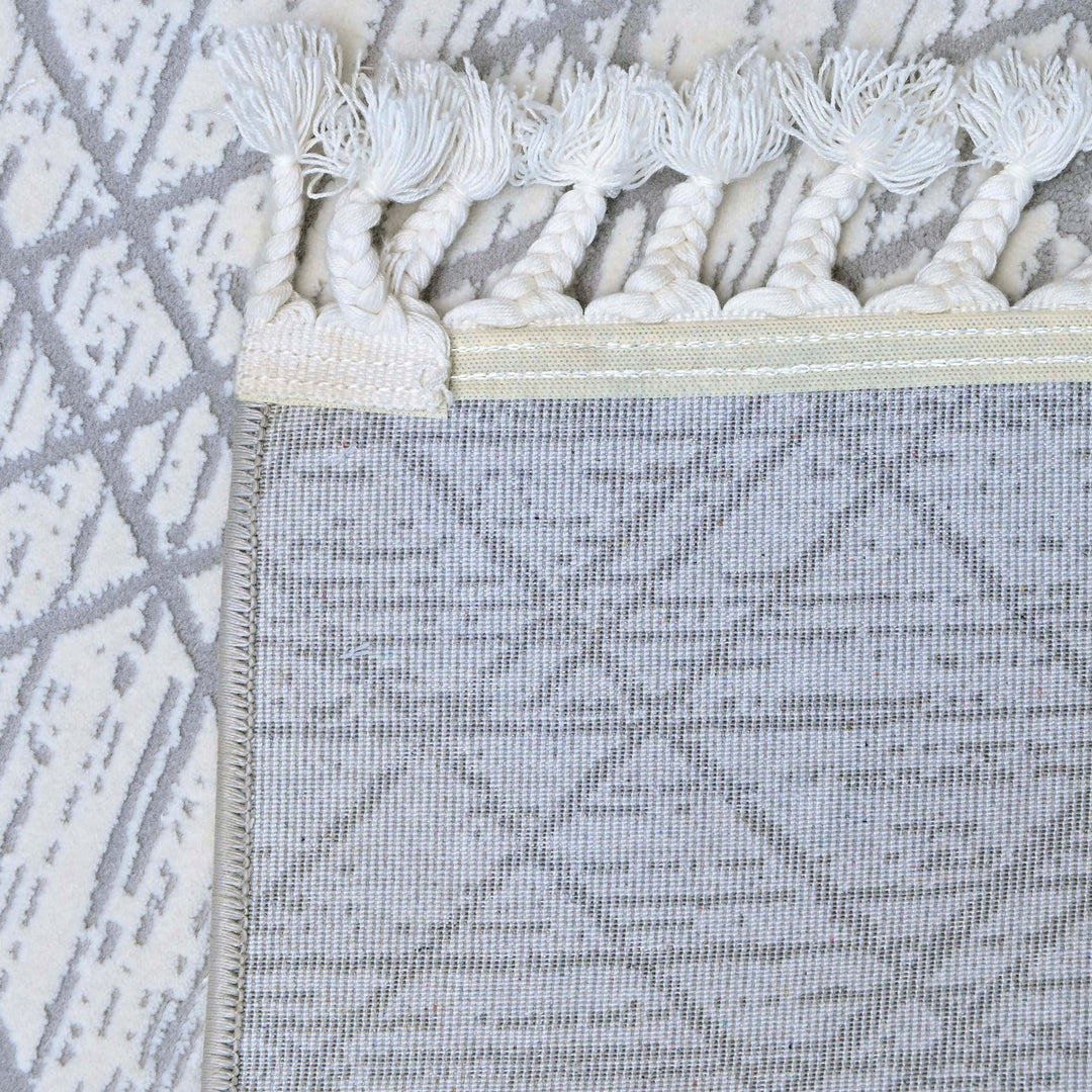 Grey Geometric Turkish Rug 5X8 ft