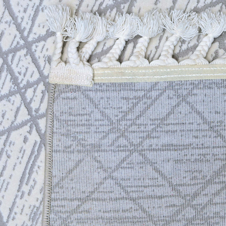 Grey Geometric Turkish Rug 5X8 ft