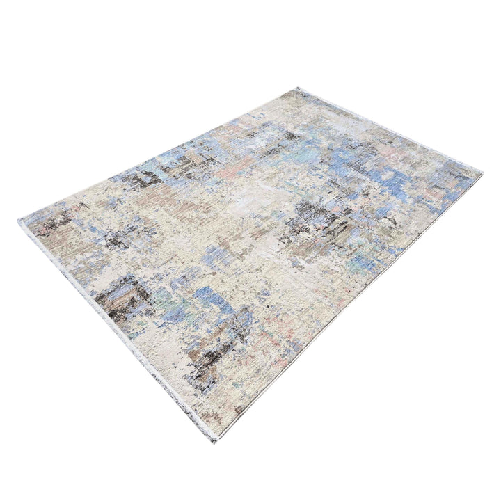Beige Abstract Turkish Rug 5X8 ft