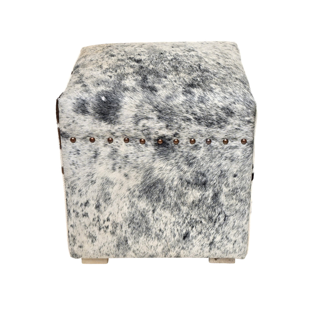 Natural Cowhide Ottoman Stool
