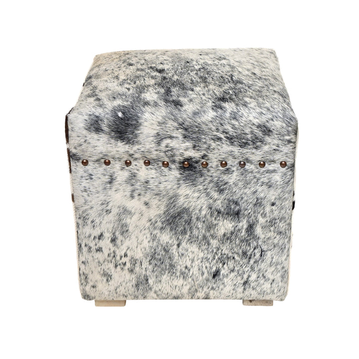 Natural Cowhide Ottoman Stool