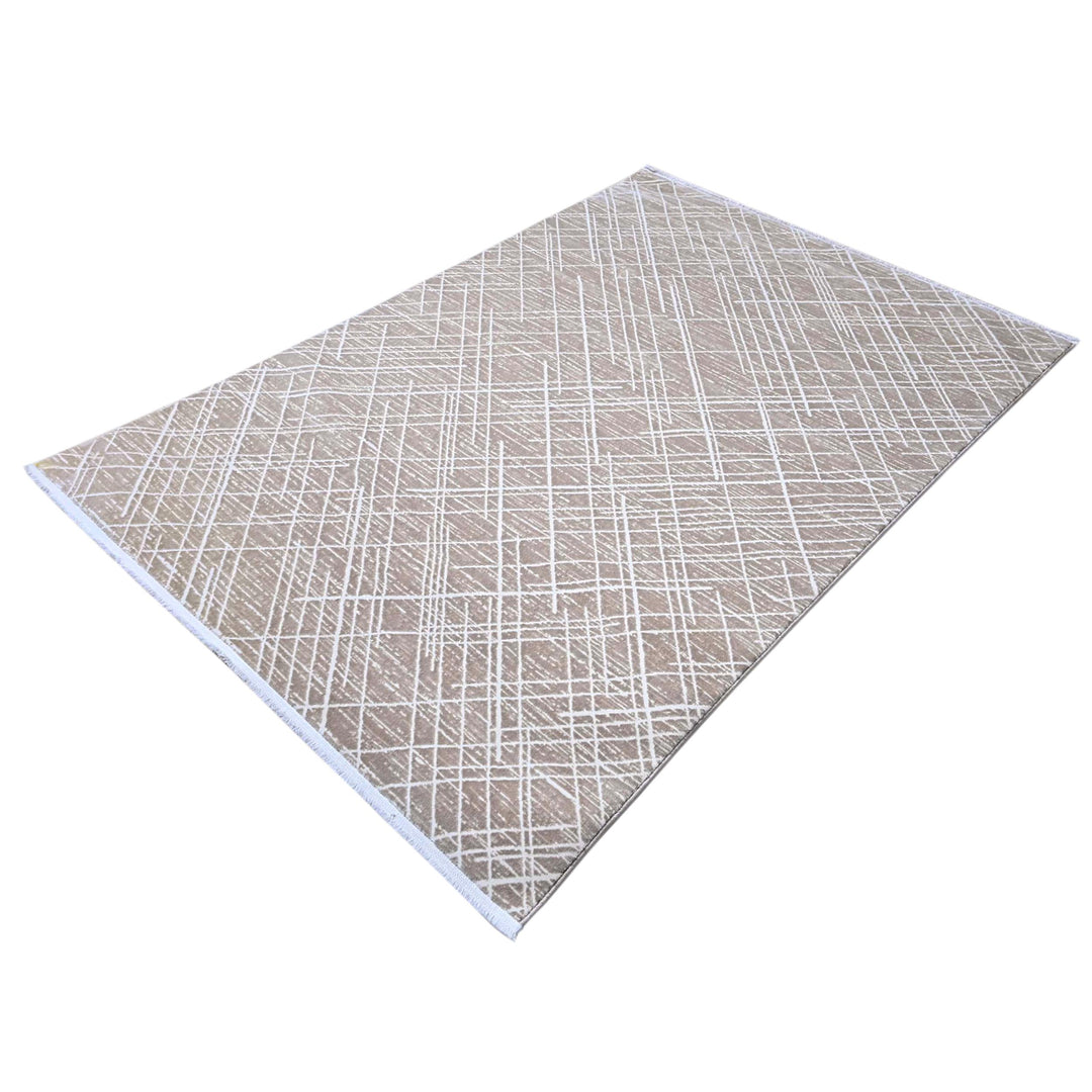 Brown Geometric Turkish Rug 5X8 ft
