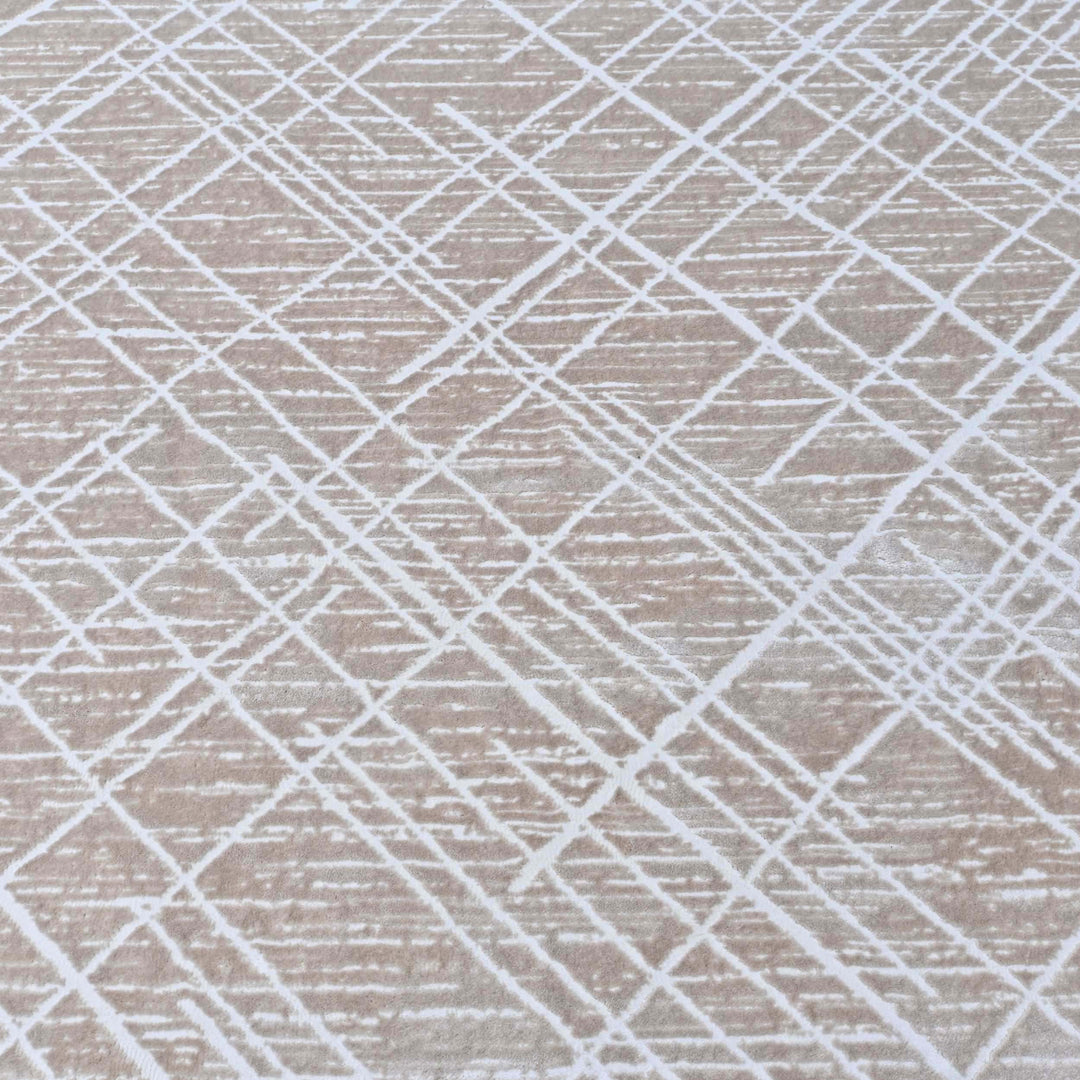 Brown Geometric Turkish Rug 5X8 ft