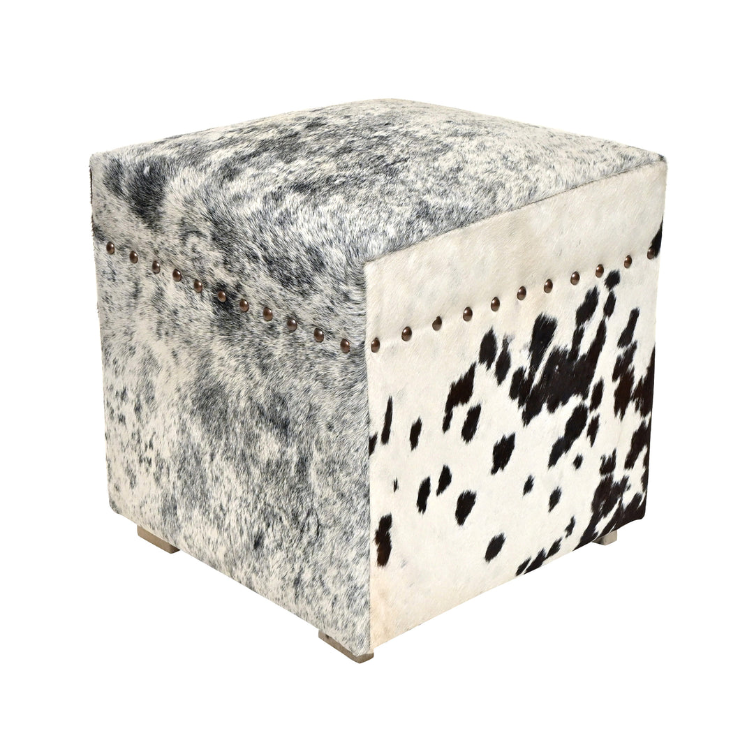 Natural Cowhide Ottoman Stool
