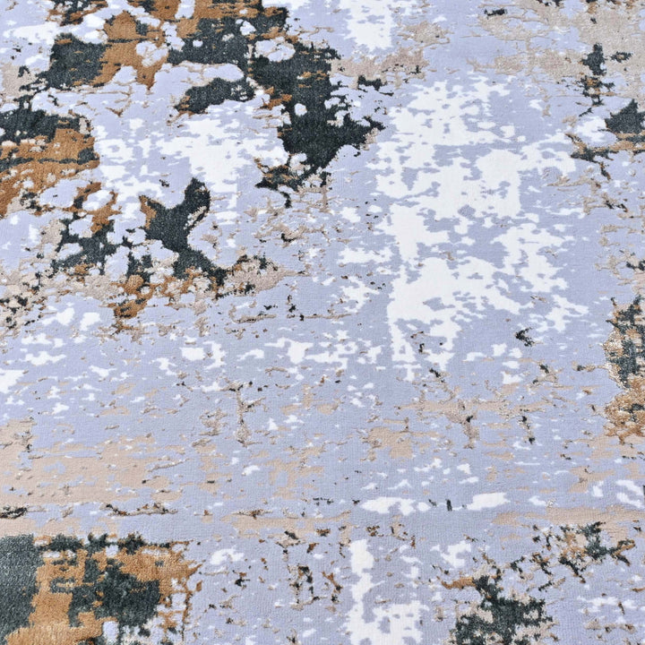 Dark Grey Abstract Turkish Rug 5X8 ft