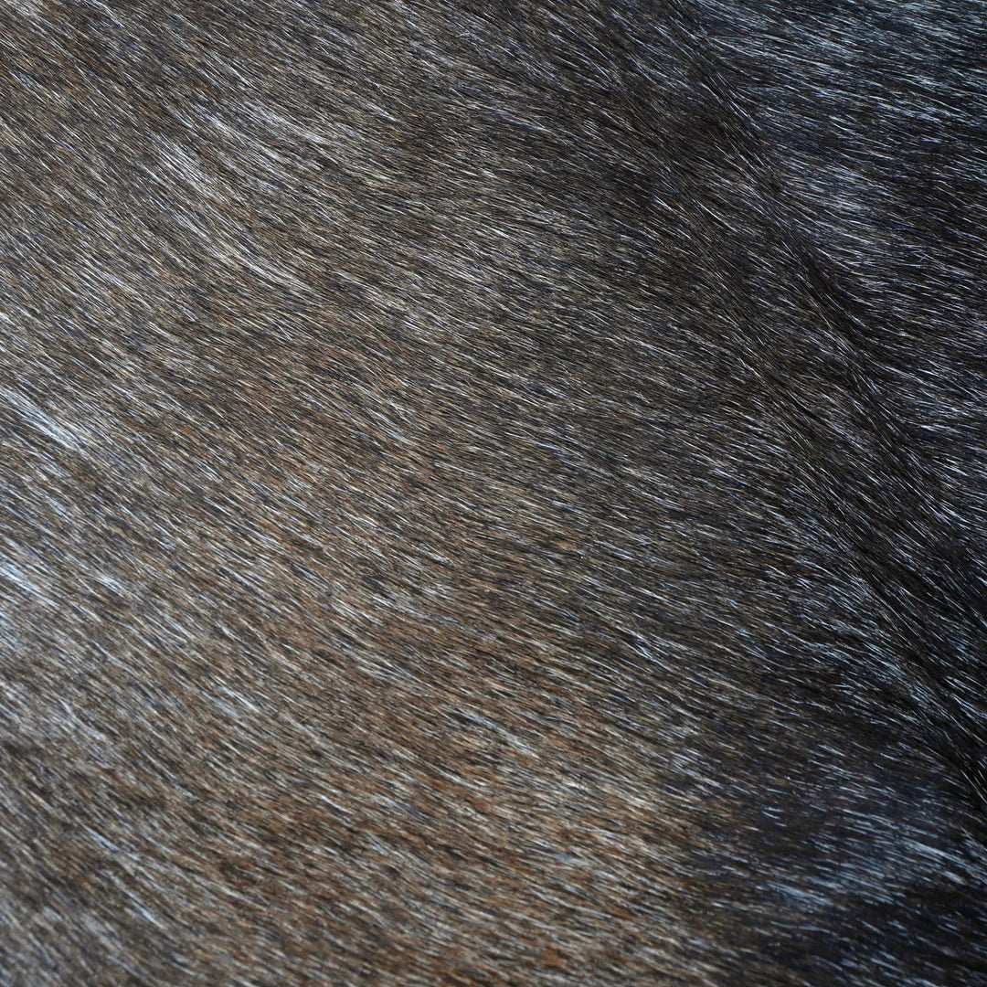 Dark Charcoal Brindle Cow Hide 5x5 FT