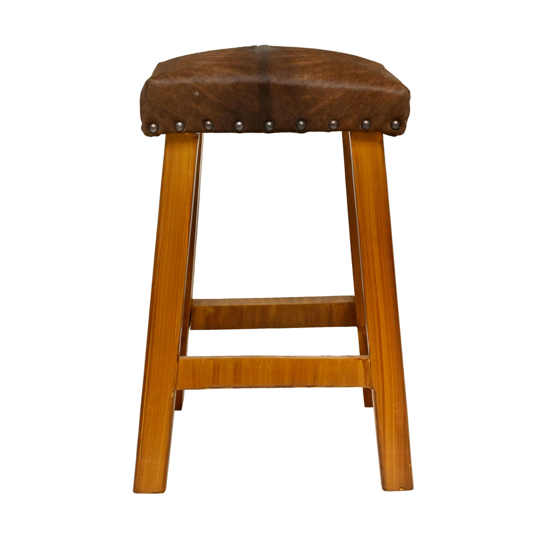 Natural Cowhide Ottoman Bar Stool