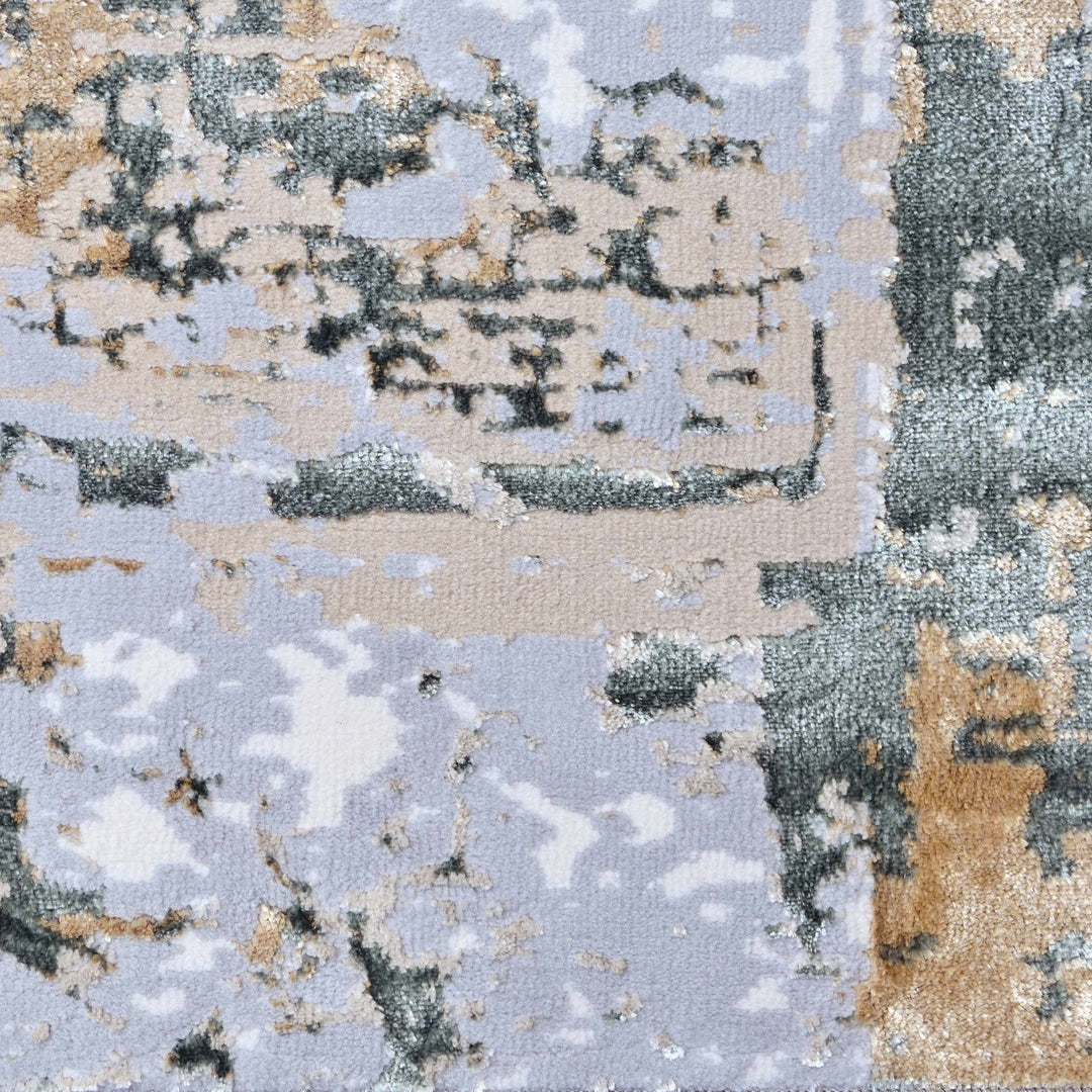 Dark Grey Abstract Turkish Rug 5X8 ft
