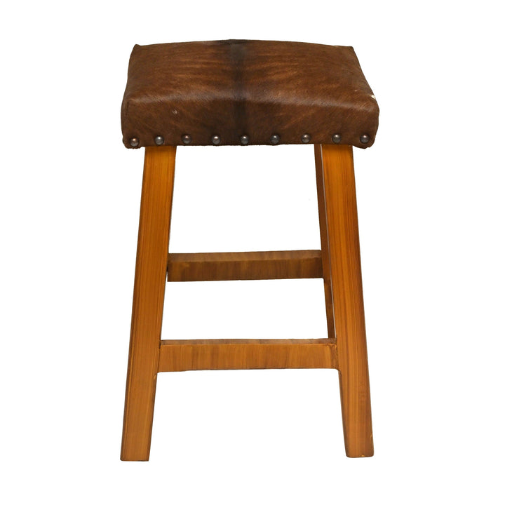 Natural Cowhide Ottoman Bar Stool