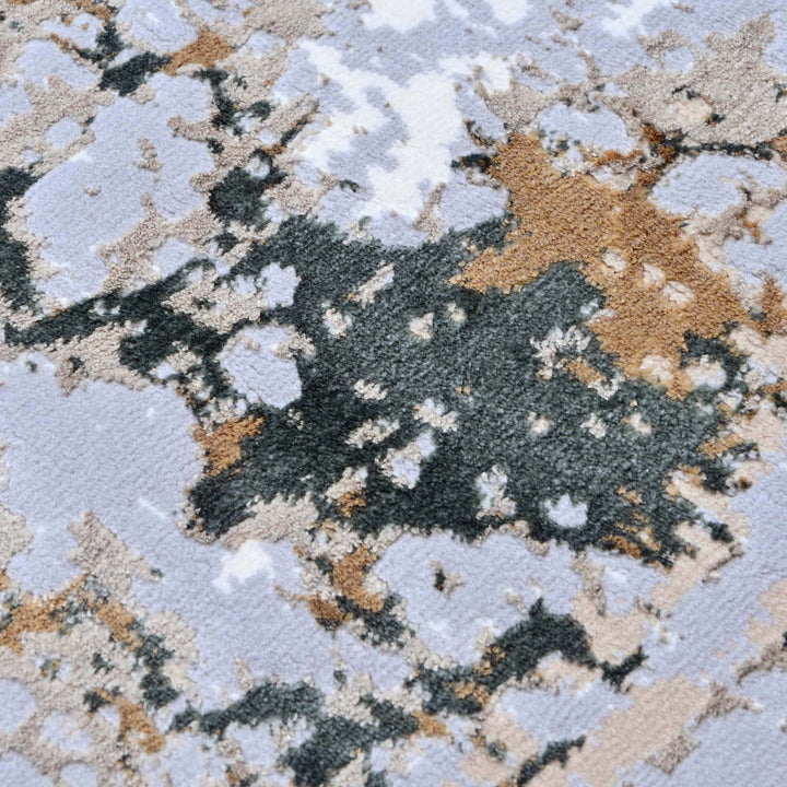 Dark Grey Abstract Turkish Rug 5X8 ft