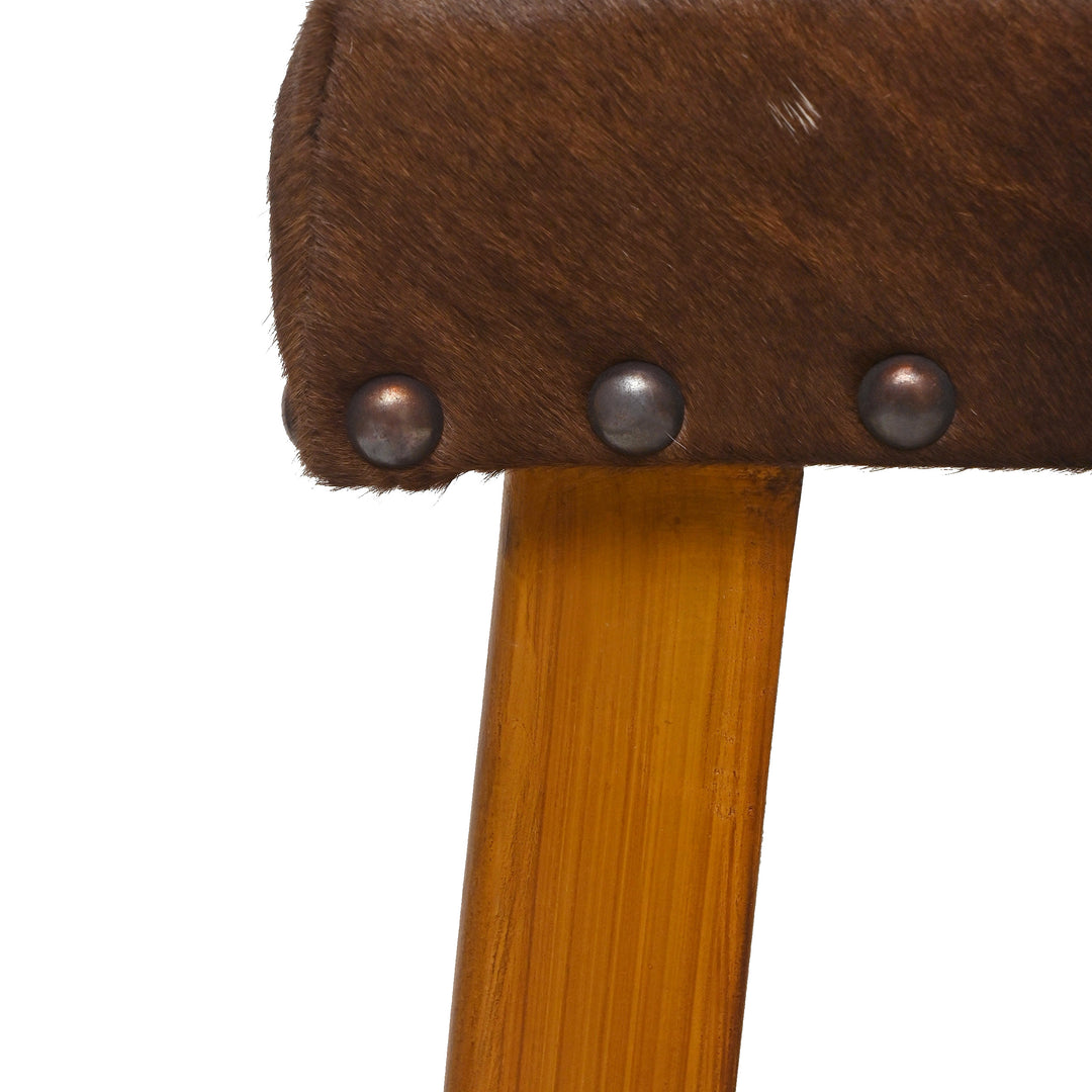 Natural Cowhide Ottoman Bar Stool