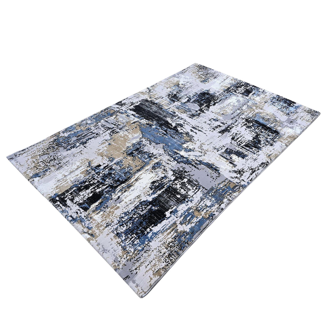Blue Waves Abstract Turkish Rug 5X8 ft
