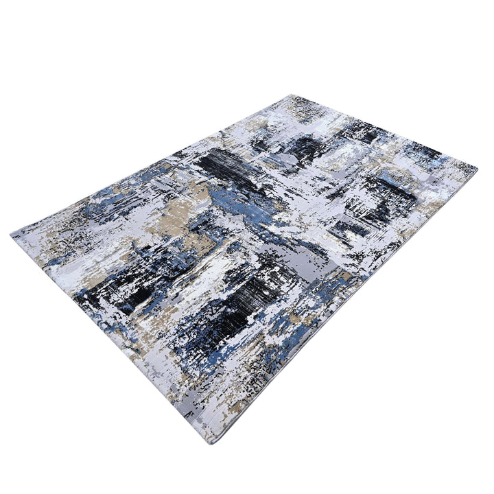 Blue Waves Abstract Turkish Rug 5X8 ft