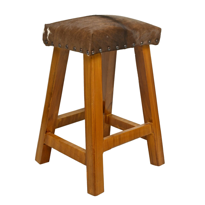 Natural Cowhide Ottoman Bar Stool