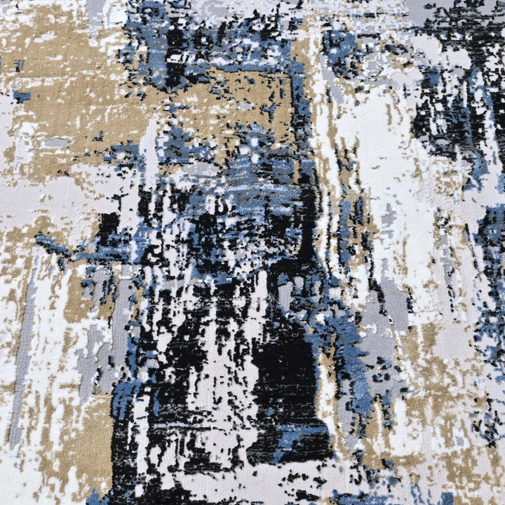 Blue Waves Abstract Turkish Rug 5X8 ft