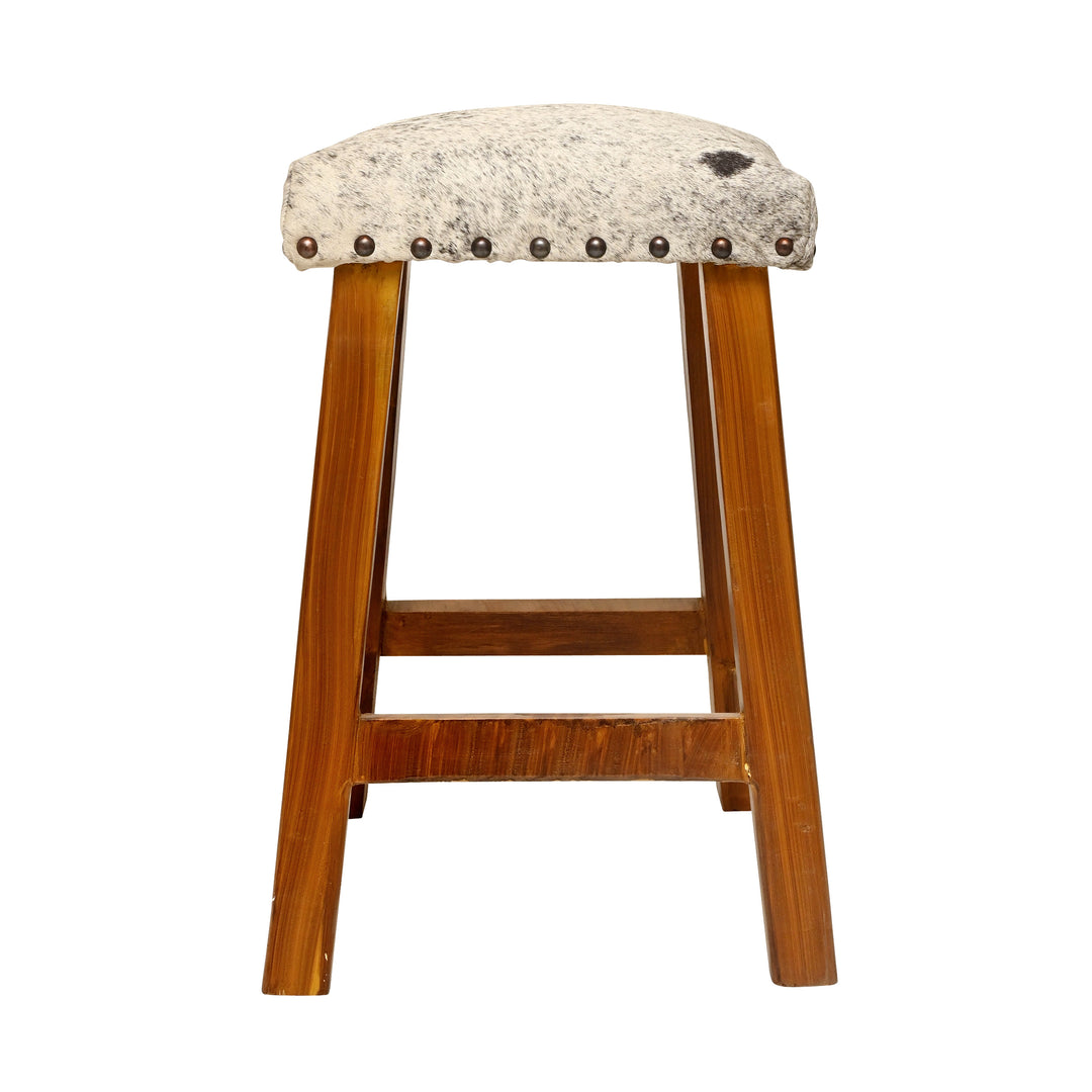 Natural Cowhide Ottoman Bar Stool