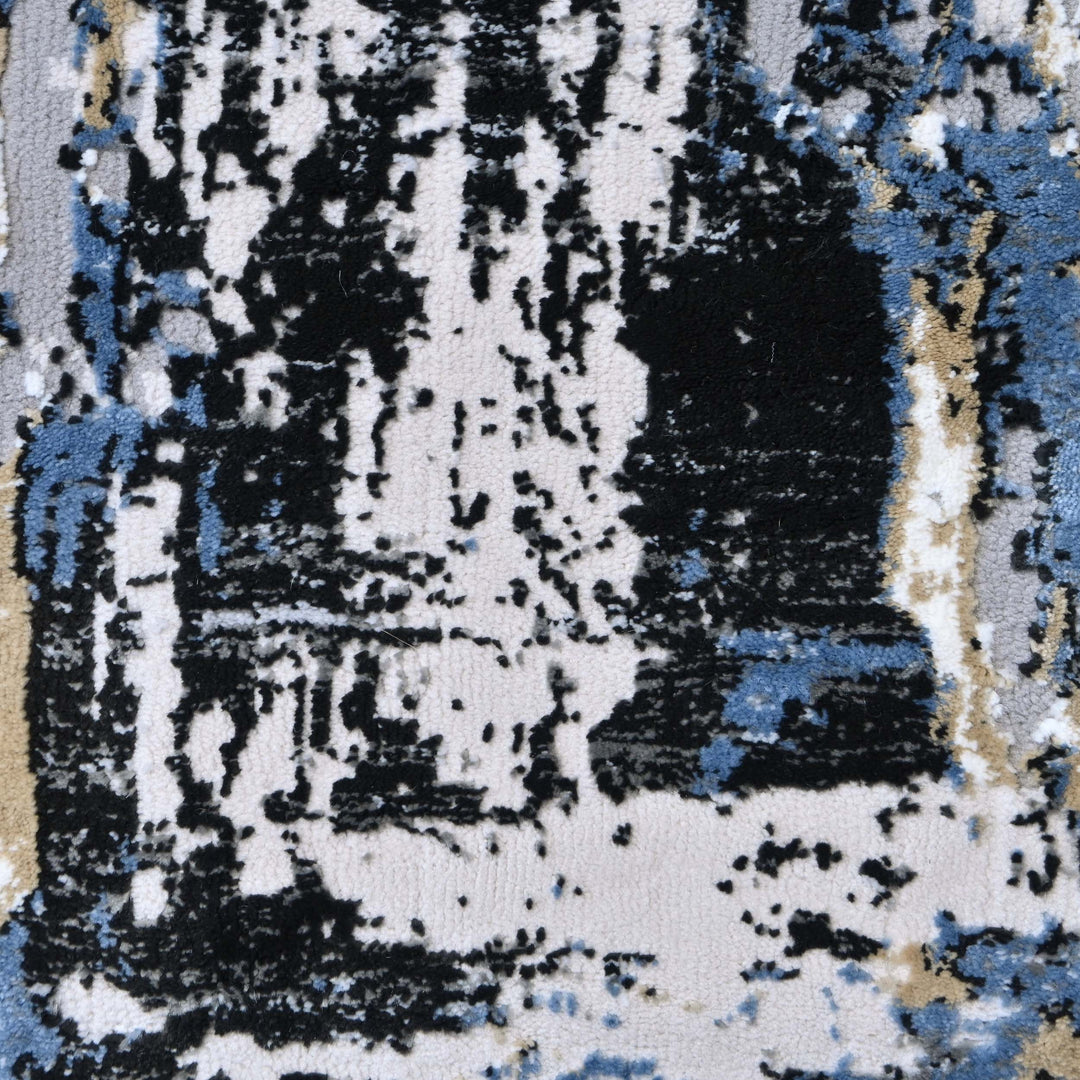 Blue Waves Abstract Turkish Rug 5X8 ft