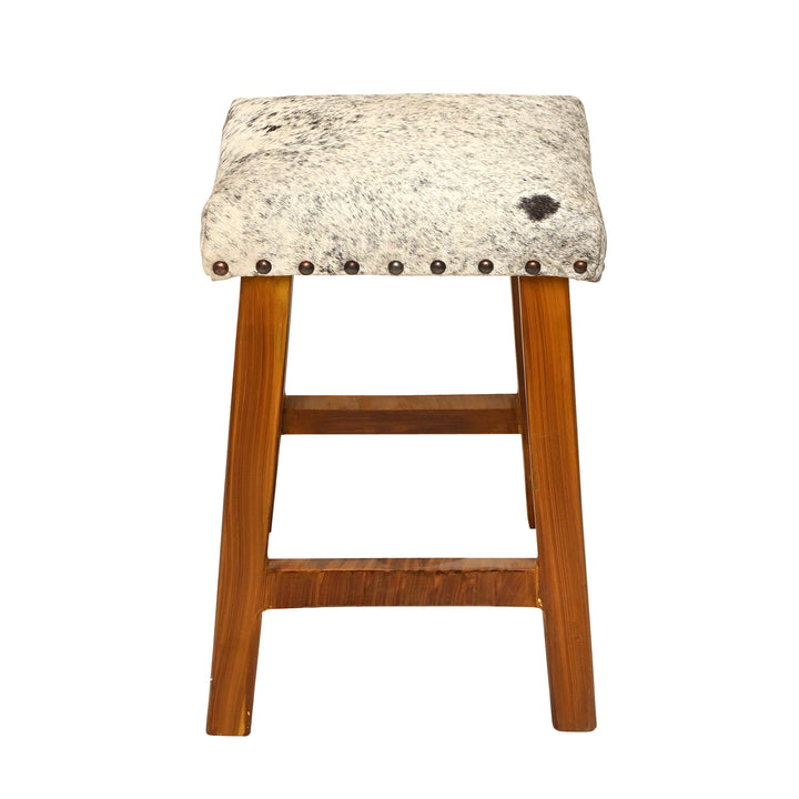 Natural Cowhide Ottoman Bar Stool