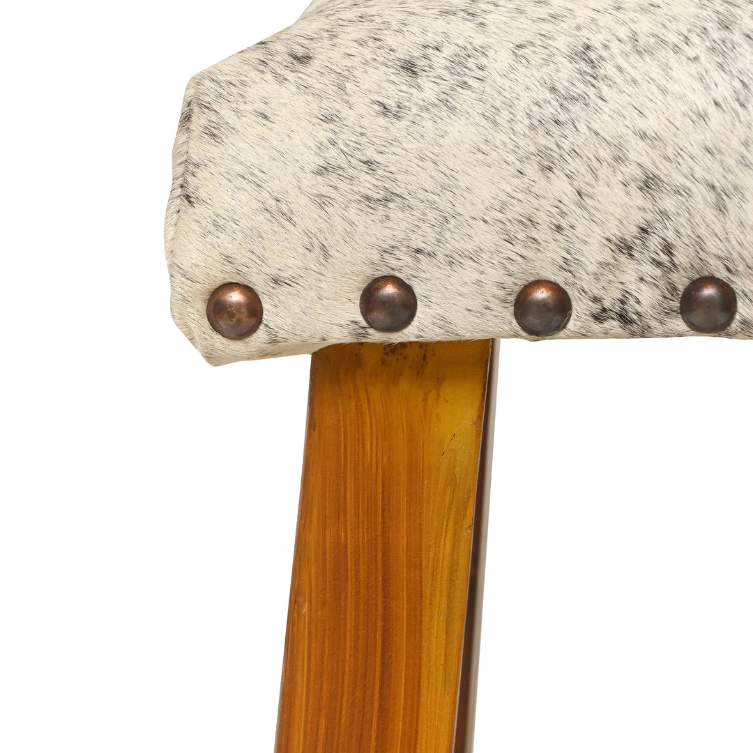 Natural Cowhide Ottoman Bar Stool