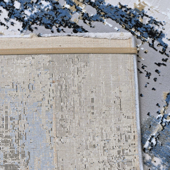 Blue Waves Abstract Turkish Rug 5X8 ft