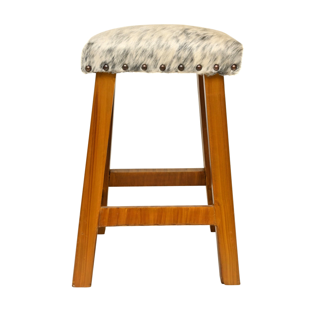 Natural Cowhide Ottoman Bar Stool