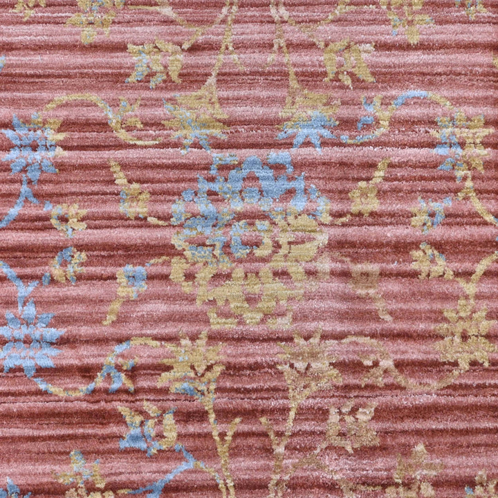 Rust & Blue Floral Turkish Rug 5X8 ft