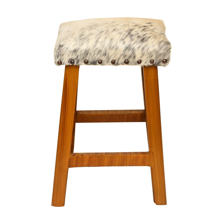 Natural Cowhide Ottoman Bar Stool