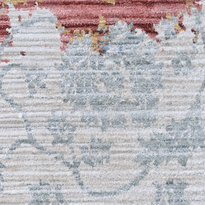 Rust & Blue Floral Turkish Rug 5X8 ft