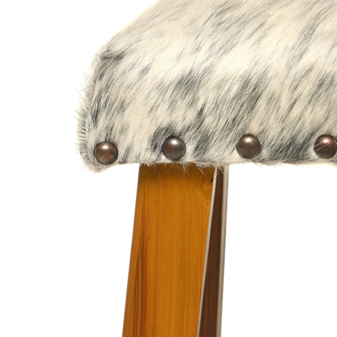 Natural Cowhide Ottoman Bar Stool