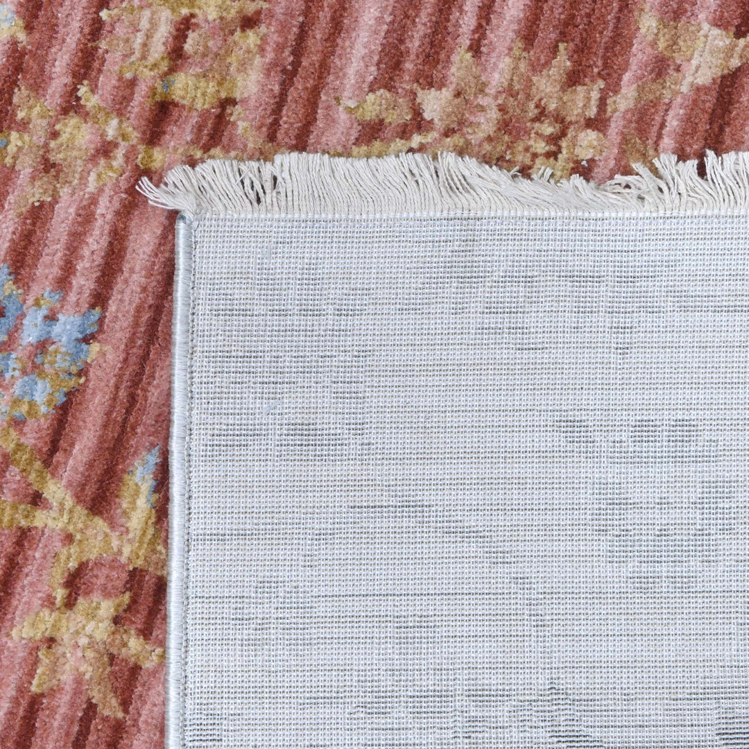 Rust & Blue Floral Turkish Rug 5X8 ft