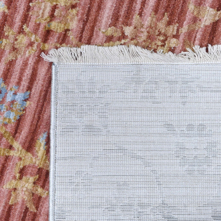 Rust & Blue Floral Turkish Rug 5X8 ft
