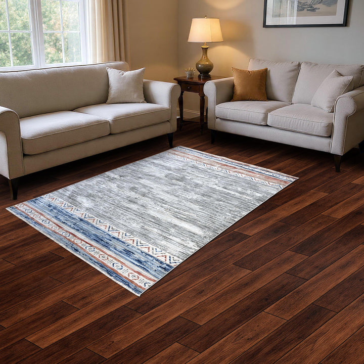 Grey Plain Turkish Rug 5X8 ft