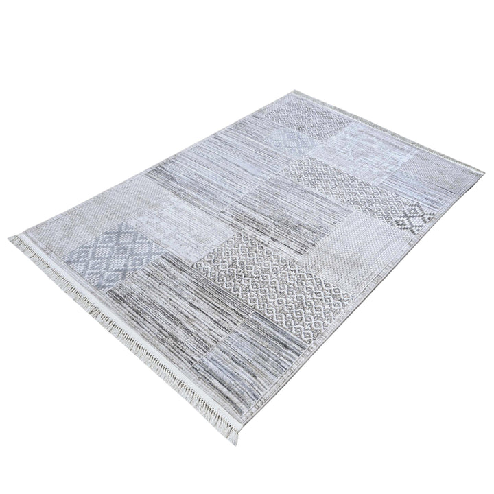 Grey Stripe Turkish Rug 5X8 ft