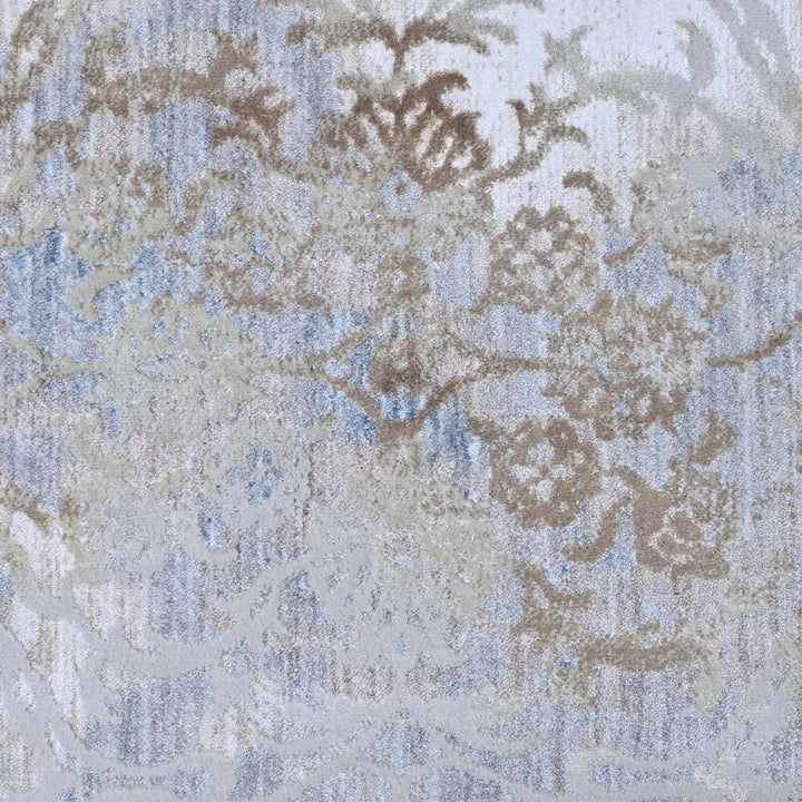 Grey Floral Turkish Rug 5X8 ft